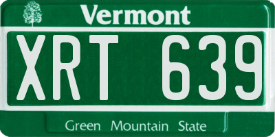 VT license plate XRT639
