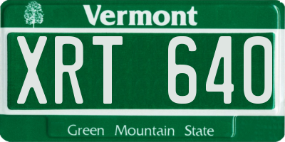 VT license plate XRT640