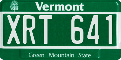 VT license plate XRT641