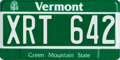 VT license plate XRT642