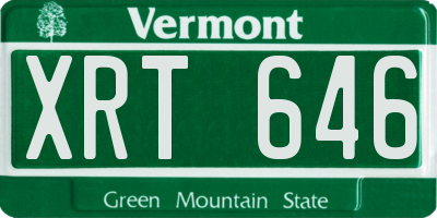 VT license plate XRT646