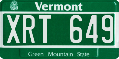 VT license plate XRT649