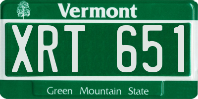VT license plate XRT651