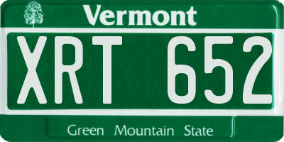VT license plate XRT652