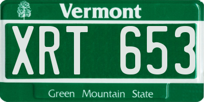 VT license plate XRT653
