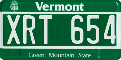 VT license plate XRT654