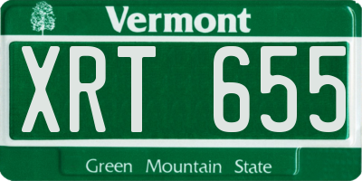 VT license plate XRT655