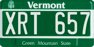 VT license plate XRT657