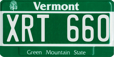 VT license plate XRT660