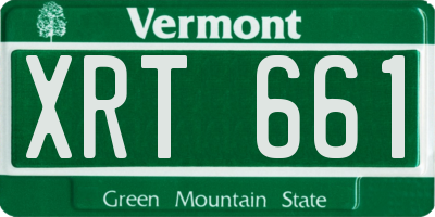 VT license plate XRT661