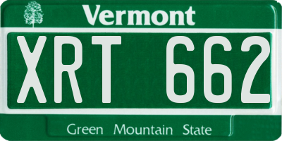 VT license plate XRT662