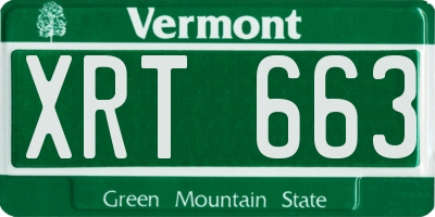 VT license plate XRT663