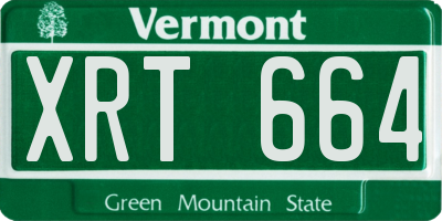 VT license plate XRT664