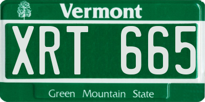 VT license plate XRT665