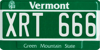 VT license plate XRT666