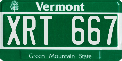 VT license plate XRT667