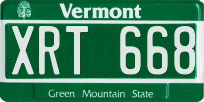 VT license plate XRT668