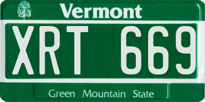 VT license plate XRT669