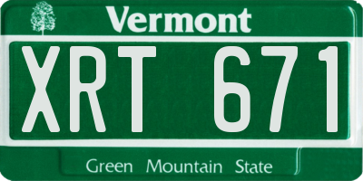VT license plate XRT671