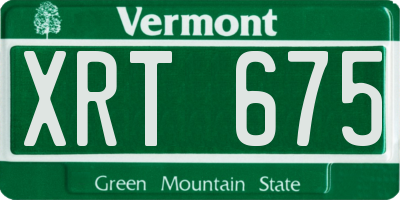 VT license plate XRT675