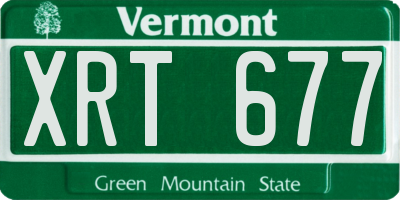 VT license plate XRT677