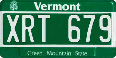 VT license plate XRT679