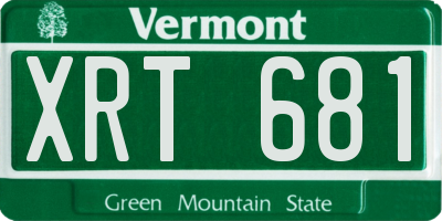VT license plate XRT681