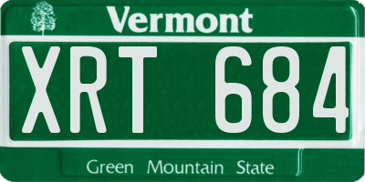 VT license plate XRT684