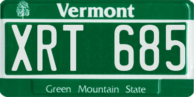VT license plate XRT685