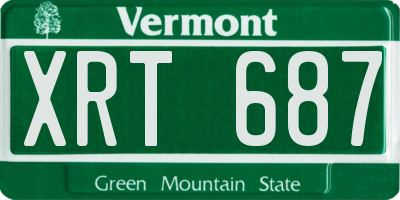 VT license plate XRT687