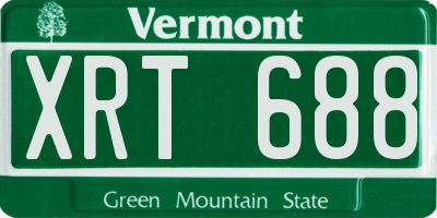 VT license plate XRT688