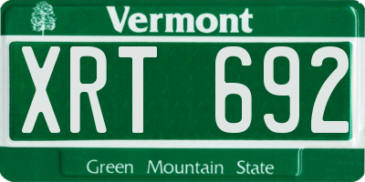 VT license plate XRT692