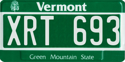 VT license plate XRT693