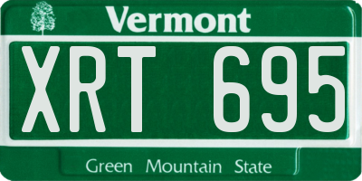 VT license plate XRT695