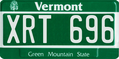 VT license plate XRT696