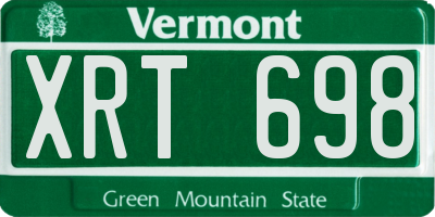 VT license plate XRT698