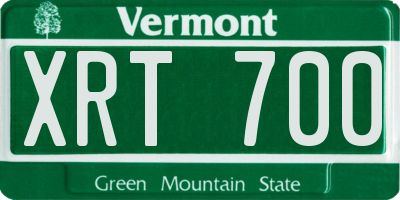 VT license plate XRT700
