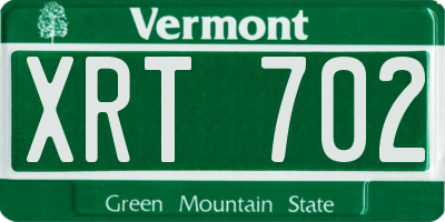 VT license plate XRT702