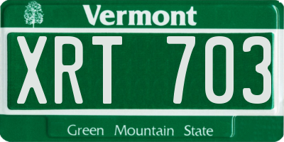 VT license plate XRT703