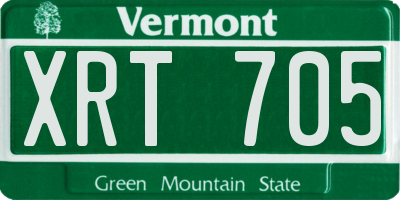 VT license plate XRT705