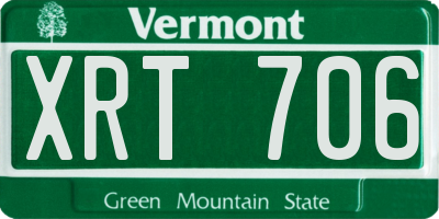 VT license plate XRT706