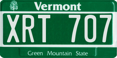 VT license plate XRT707