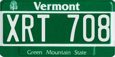 VT license plate XRT708