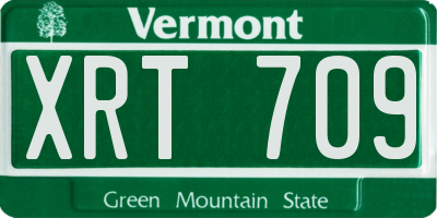 VT license plate XRT709