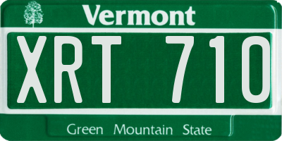VT license plate XRT710