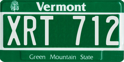 VT license plate XRT712