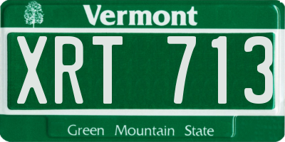 VT license plate XRT713