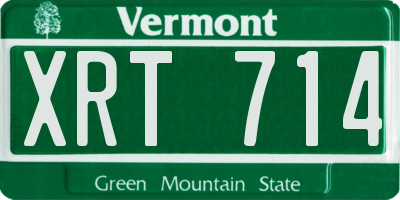 VT license plate XRT714