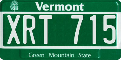 VT license plate XRT715
