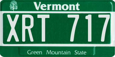 VT license plate XRT717